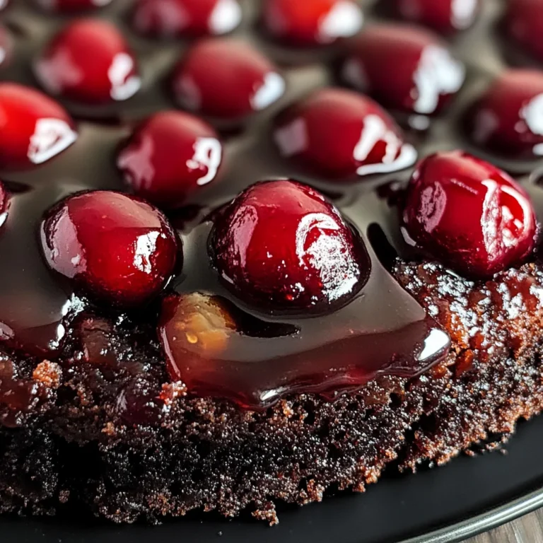 Chocolate Cherry Upside Down Cake 🍒🍫