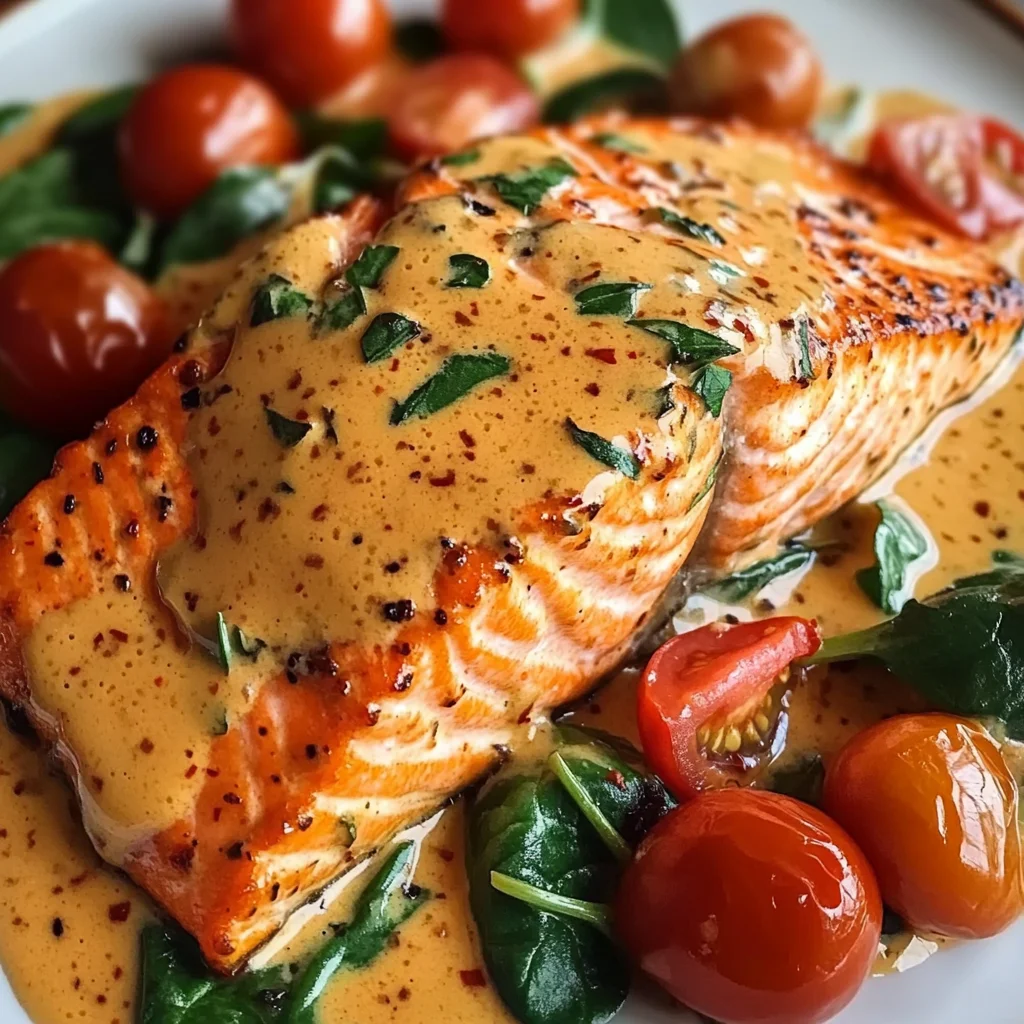 Creamy Roasted Red Pepper Salmon Recipe - Delicious & Easy