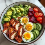 Crispy Chicken & Veggie Power Bowl with Avocado & Egg