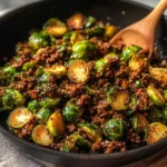 Ground Beef and Brussels Sprouts