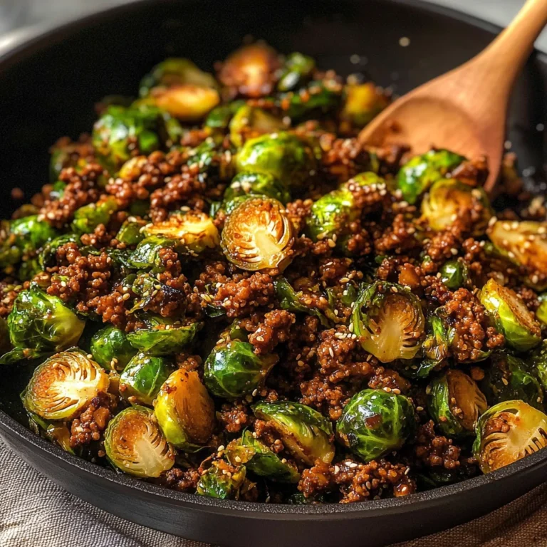 Ground Beef and Brussels Sprouts