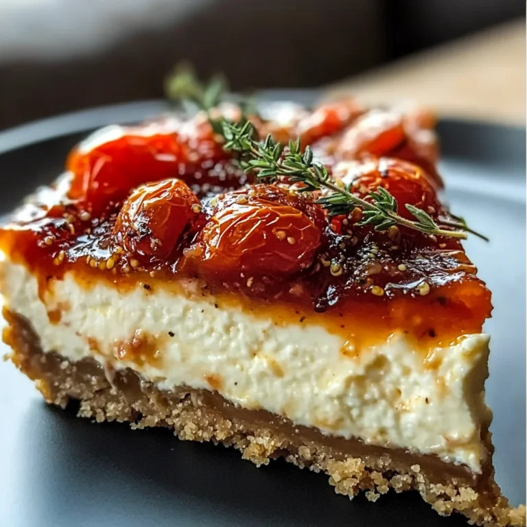 Savory Cheesecake with Roasted Tomato Jam & Parmesan Crust
