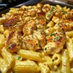 Cheesy Chicken Penne in Garlic Butter Parmesan Sauce
