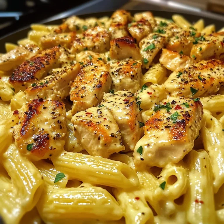 Cheesy Chicken Penne in Garlic Butter Parmesan Sauce