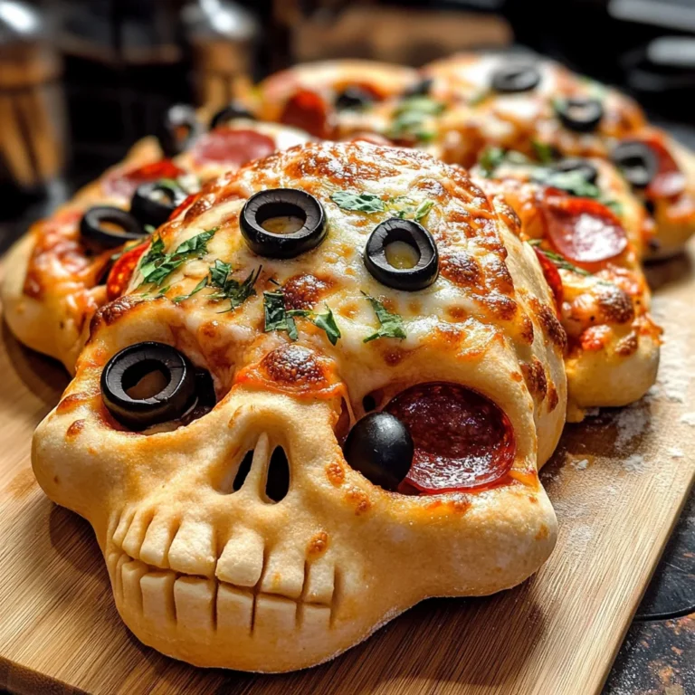 Cheesy Halloween Pizza Skulls