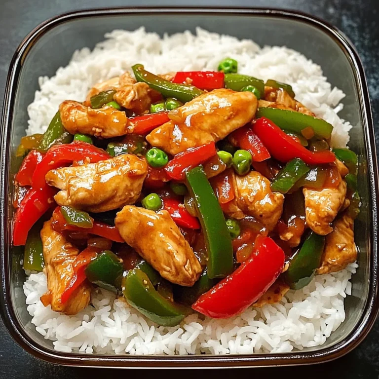 Chicken and Bell Pepper Stir-Fry with Rice