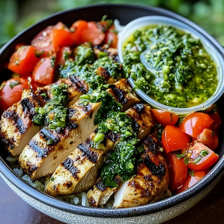 Chimichurri Grilled Chicken Bowl with Garlic Sauce