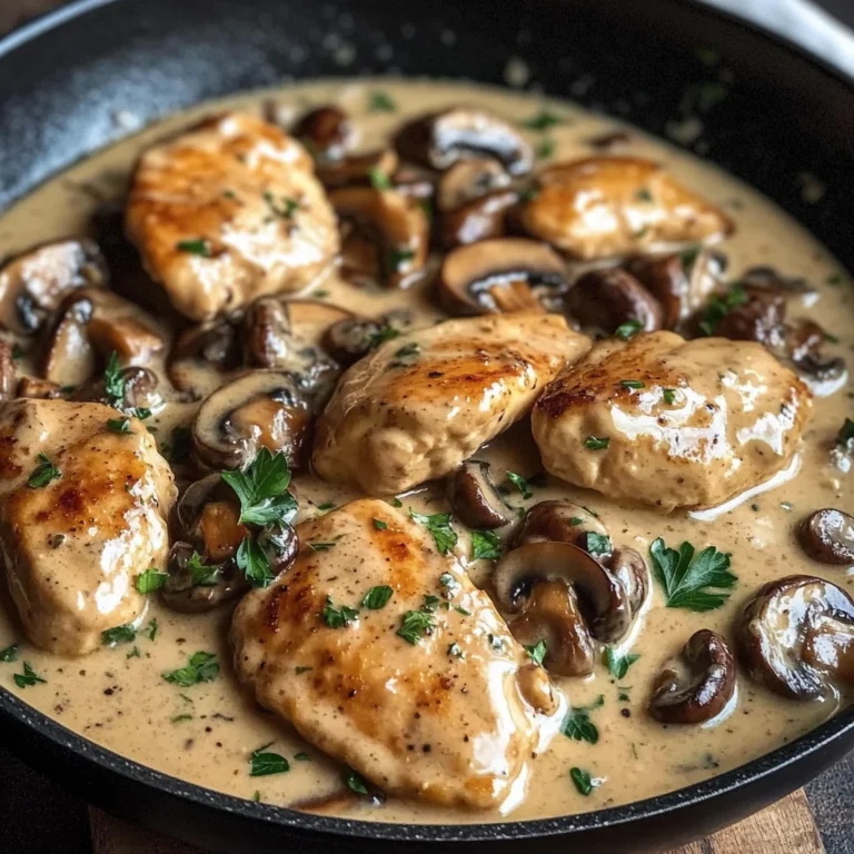 Creamy Garlic Mushroom Chicken Skillet