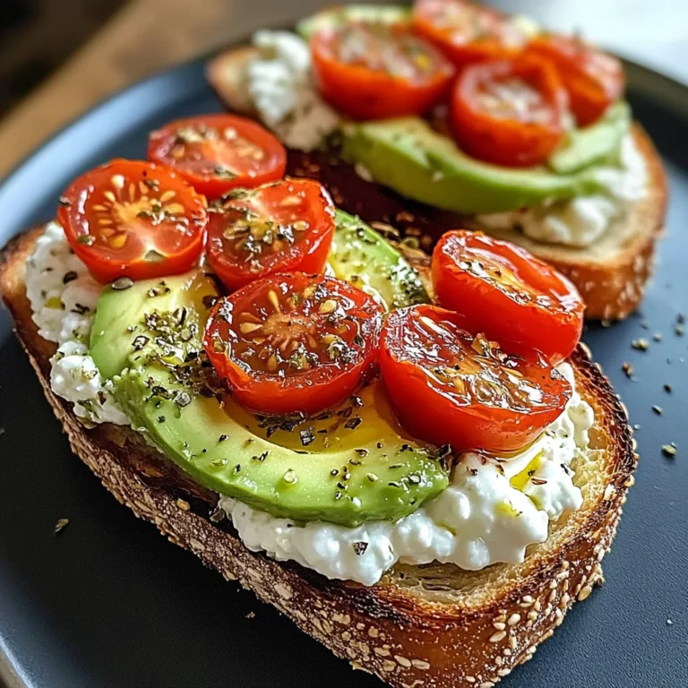 Creamy Tomato & Avocado Toast with Cottage Cheese