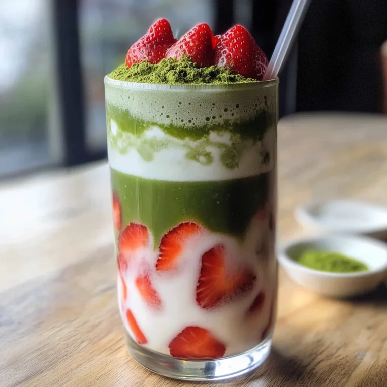 Easy 5-min. Strawberry Matcha Latte