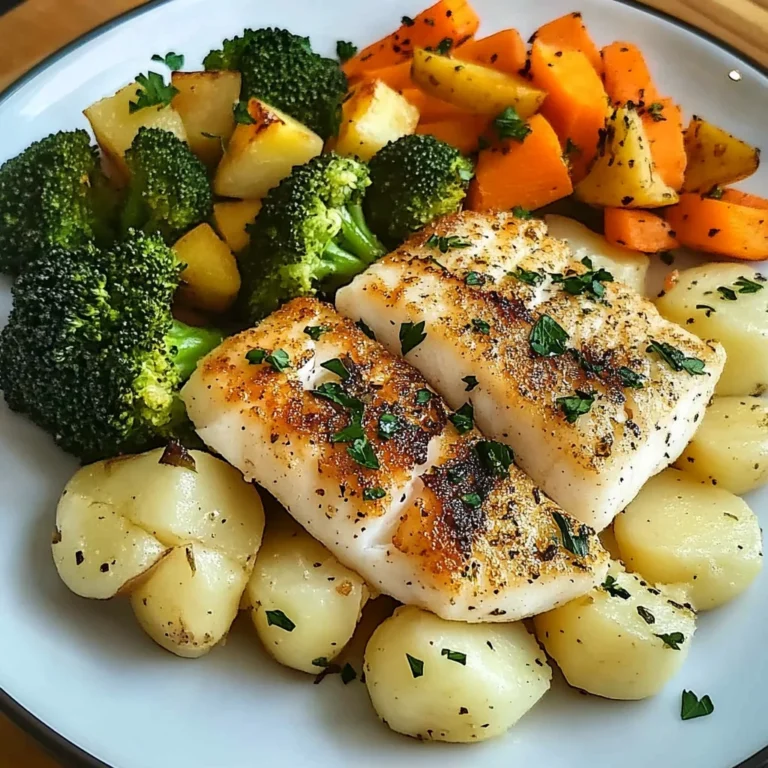 Herb-Crusted Fish with Steamed Veggies & Boiled Potatoes