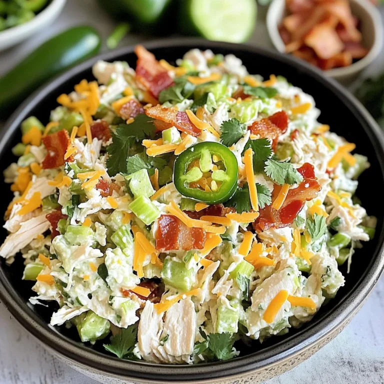 Keto Jalapeno Popper Cottage Cheese Chicken Salad