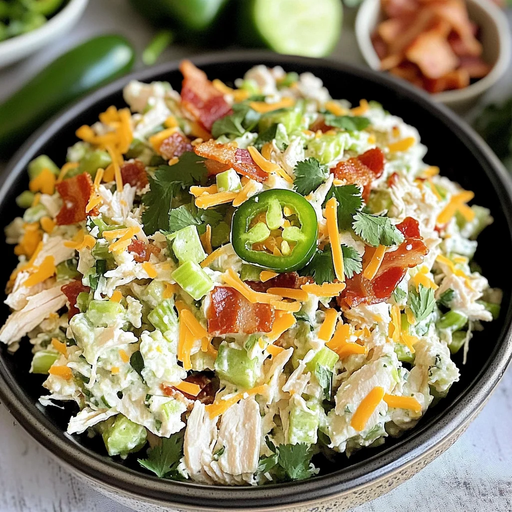 Keto Jalapeno Popper Cottage Cheese Chicken Salad