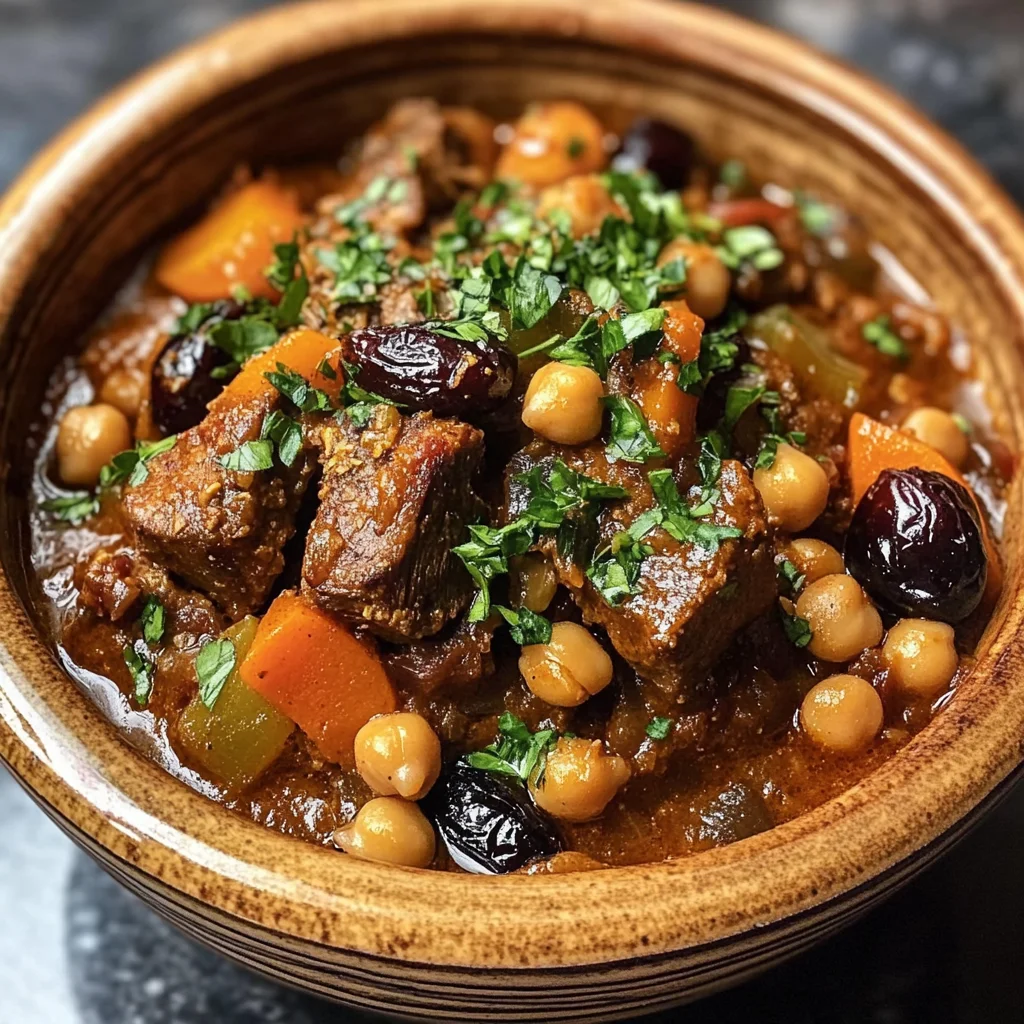Moroccan Lamb Tagine with Prunes, Chickpeas & Spiced Vegetables