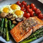 Nourishing Pan-Seared Salmon with Asparagus and Scrambled Eggs Recipe