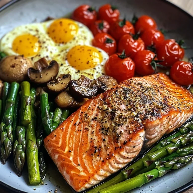 Nourishing Pan-Seared Salmon with Asparagus and Scrambled Eggs Recipe