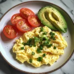 Scrambled Eggs with Avocado & Tomato