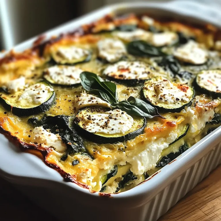 Zucchini Spinach and Feta Casserole