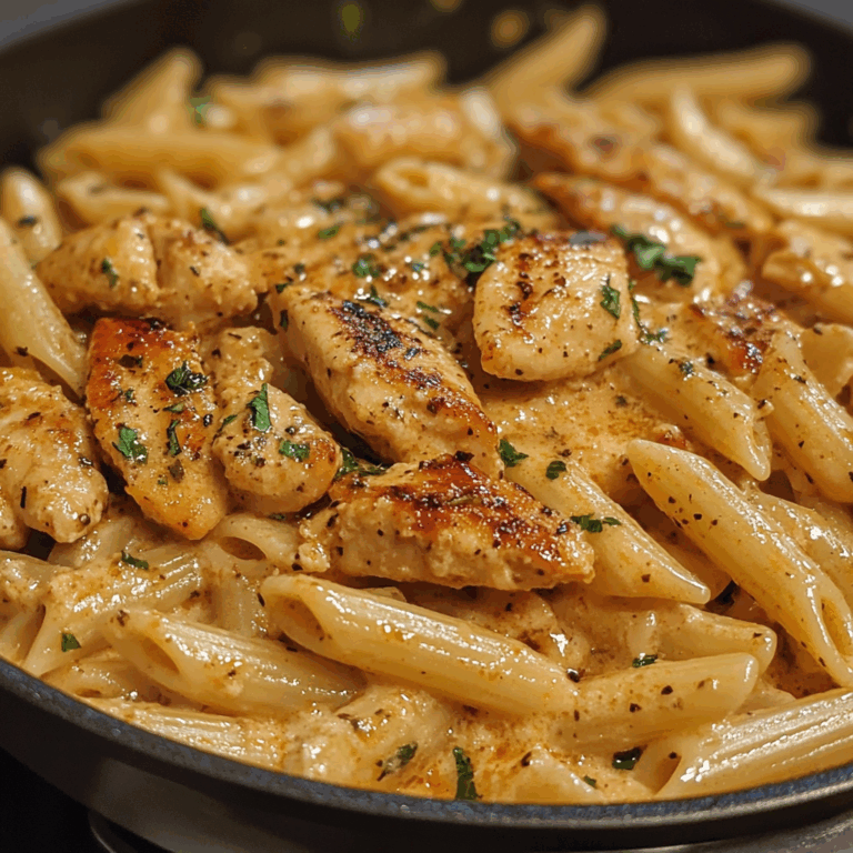 Seared Garlic Chicken Penne in Mozzarella Cajun Sauce