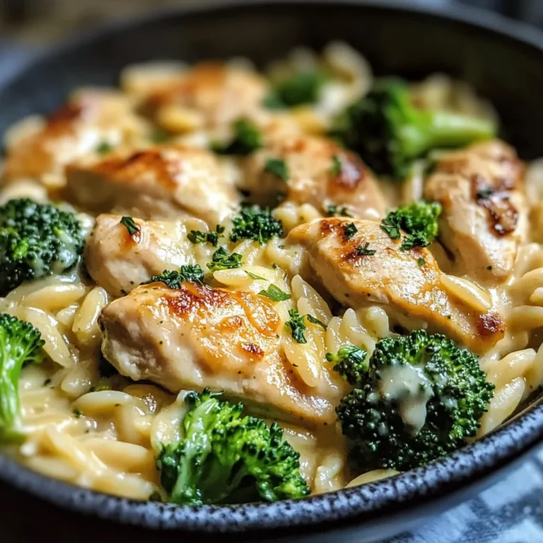 Cheesy Chicken Broccoli Orzo