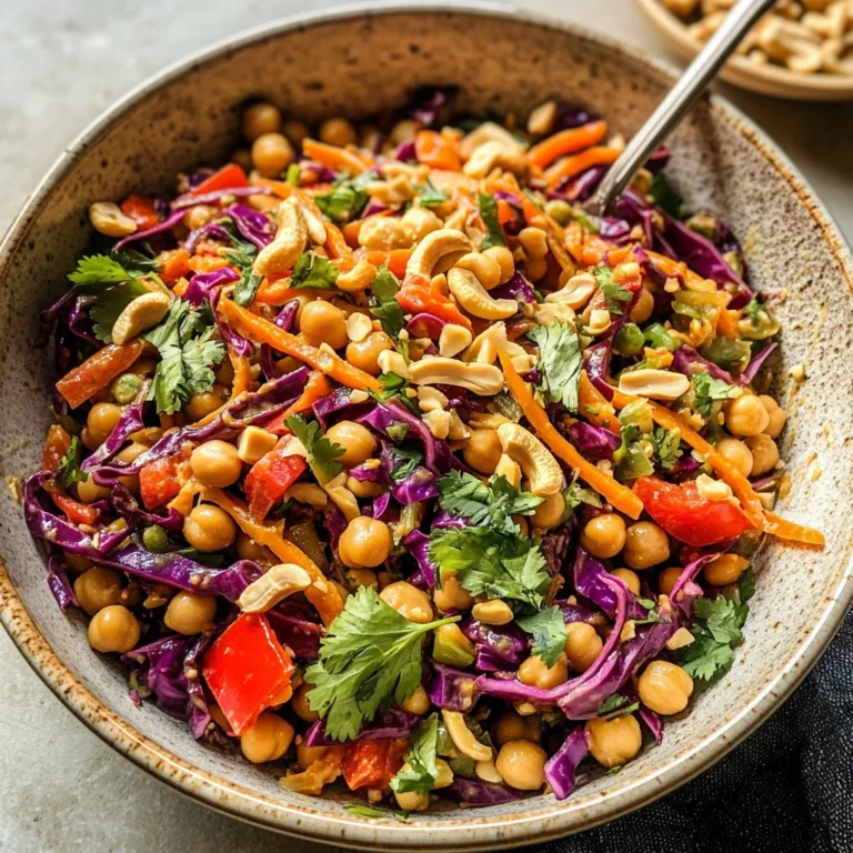 Chopped Thai-Inspired Chickpea Salad with Curry Peanut Dressing