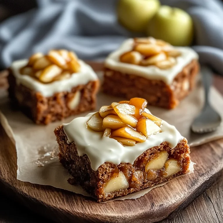 Cinnamon Blondies with Caramelized Apples and Cream Cheese Frosting