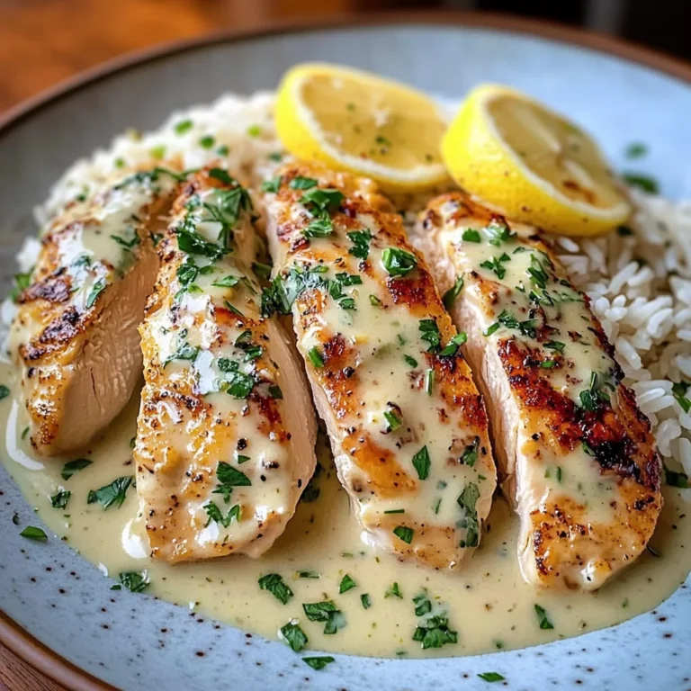 Creamy Lemon Garlic Chicken with Herb Rice
