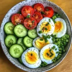 Egg, Cucumber & Tomato Salad Bowl