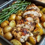 Garlic Herb Chicken with Roasted Potatoes & Green Beans