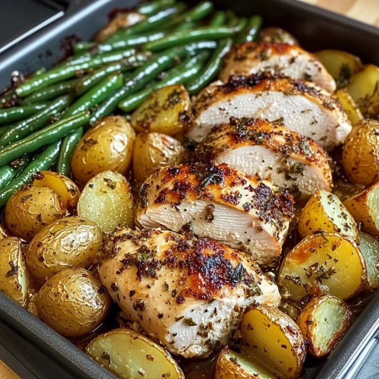 Garlic Herb Chicken with Roasted Potatoes & Green Beans