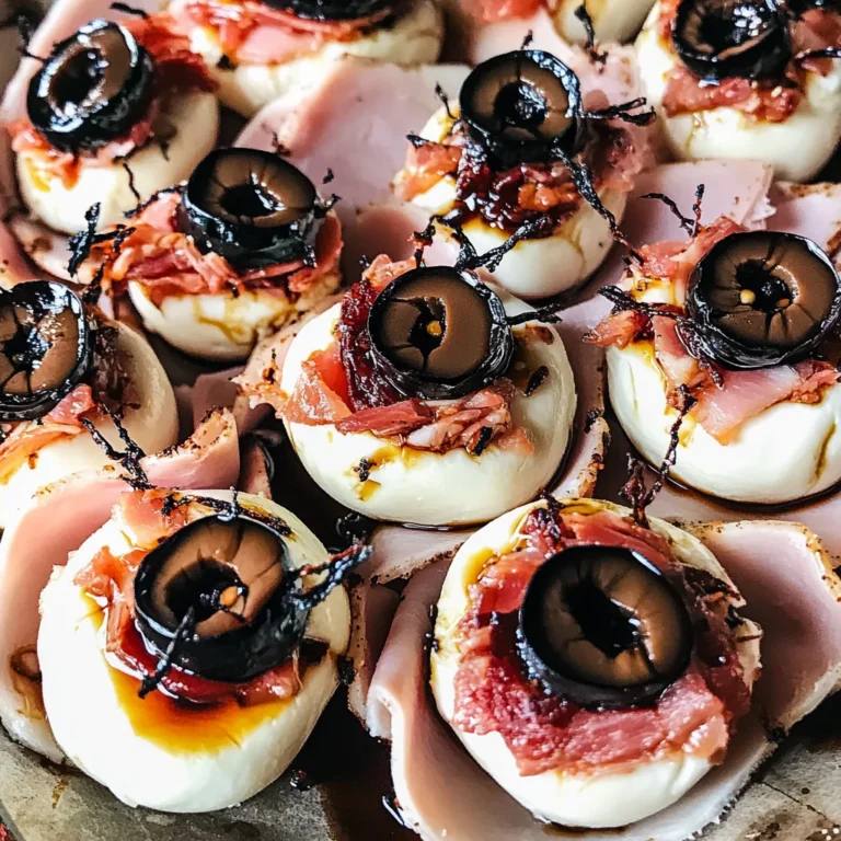Halloween Antipasto Eyeballs Appetizer