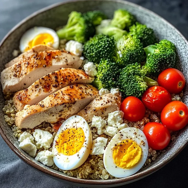 Protein-Packed Quinoa Bowl with Chicken, Eggs & Feta